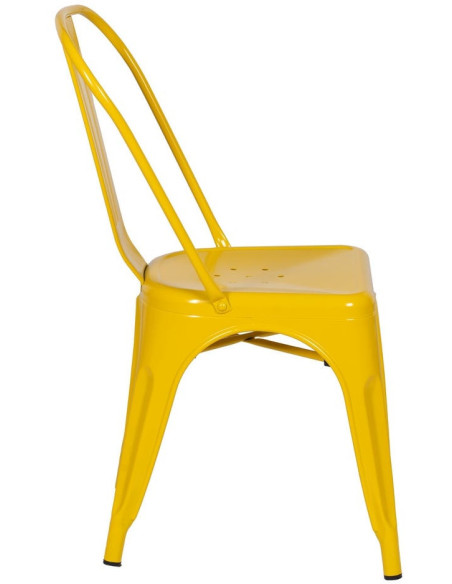 Chaise industrielle chic en Métal Jaune Dallas (Lot de 4) - 2