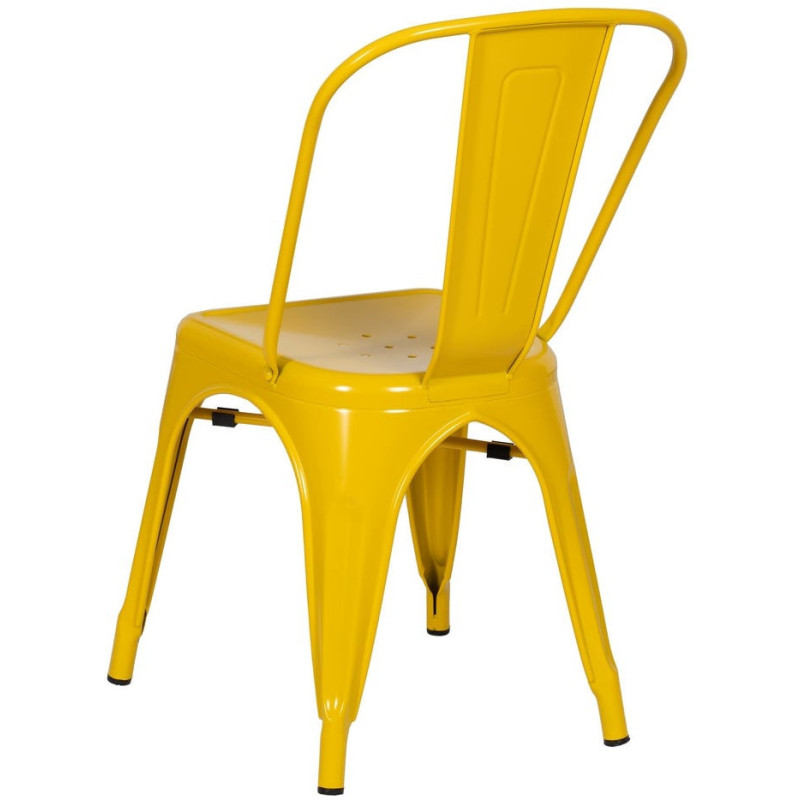 Chaise industrielle chic en Métal Jaune Dallas (Lot de 4) - 3