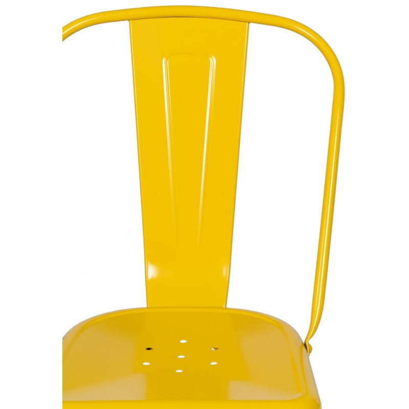 Chaise industrielle chic en Métal Jaune Dallas (Lot de 4) - 4