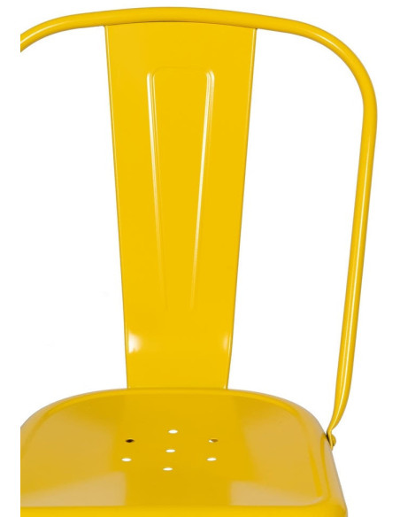 Chaise industrielle chic en Métal Jaune Dallas (Lot de 4) - 4