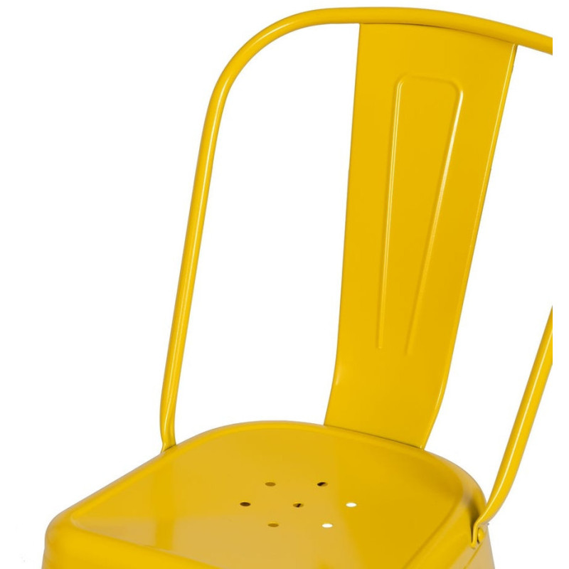 Chaise industrielle chic en Métal Jaune Dallas (Lot de 4) - 5