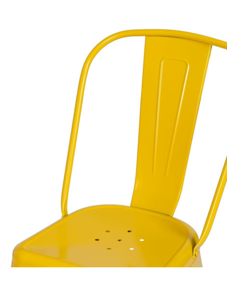 Chaise industrielle chic en Métal Jaune Dallas (Lot de 4) - 5
