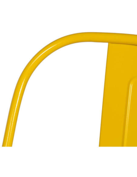 Chaise industrielle chic en Métal Jaune Dallas (Lot de 4) - 6