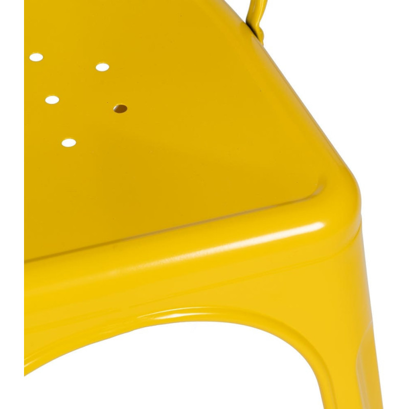 Chaise industrielle chic en Métal Jaune Dallas (Lot de 4) - 7