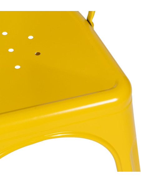 Chaise industrielle chic en Métal Jaune Dallas (Lot de 4) - 7