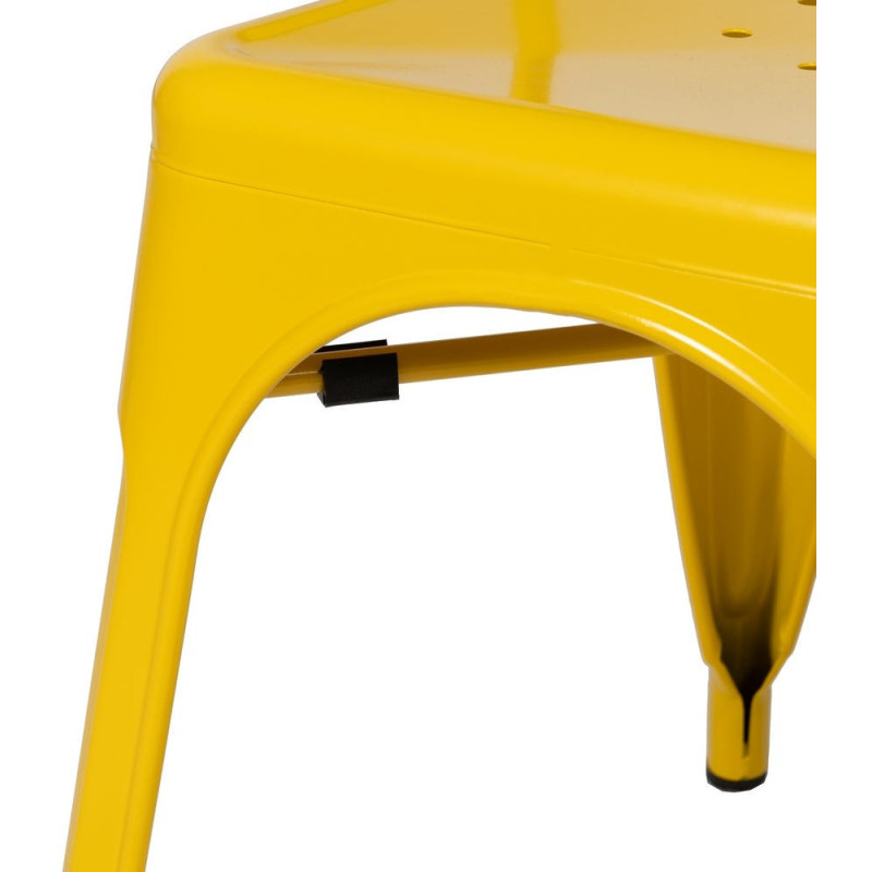 Chaise industrielle chic en Métal Jaune Dallas (Lot de 4) - 8