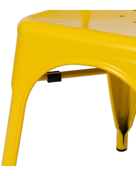 Chaise industrielle chic en Métal Jaune Dallas (Lot de 4) - 8