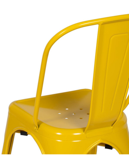 Chaise industrielle chic en Métal Jaune Dallas (Lot de 4) - 9