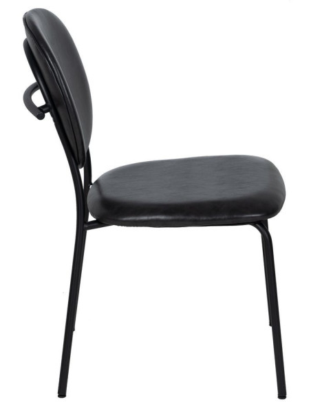 Chaise vintage chic en Polyuréthane Noir Métal Noir (Lot de 2) - 2