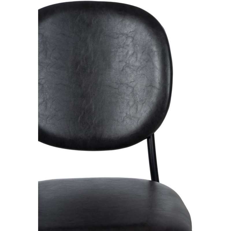 Chaise vintage chic en Polyuréthane Noir Métal Noir (Lot de 2) - 4