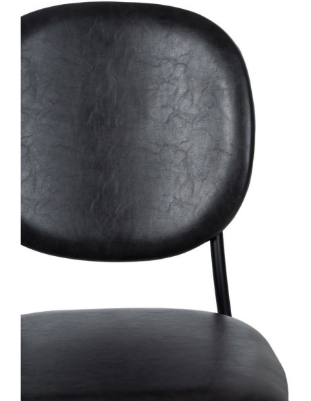 Chaise vintage chic en Polyuréthane Noir Métal Noir (Lot de 2) - 4