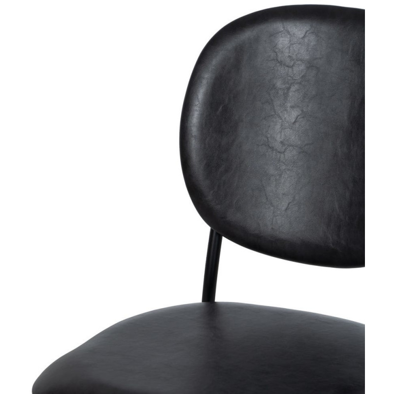 Chaise vintage chic en Polyuréthane Noir Métal Noir (Lot de 2) - 5