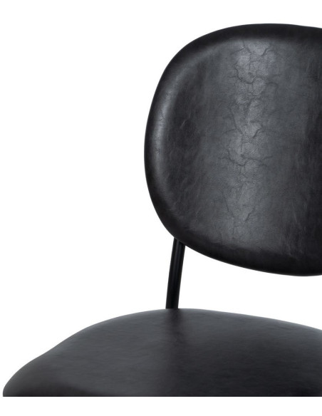 Chaise vintage chic en Polyuréthane Noir Métal Noir (Lot de 2) - 5