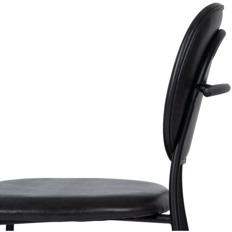 Chaise vintage chic en Polyuréthane Noir Métal Noir (Lot de 2) - 7