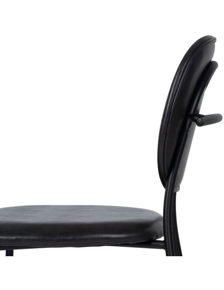 Chaise vintage chic en Polyuréthane Noir Métal Noir (Lot de 2) - 7