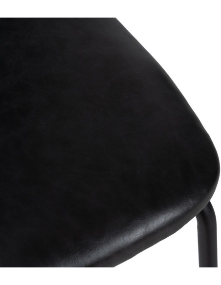 Chaise vintage chic en Polyuréthane Noir Métal Noir (Lot de 2) - 8