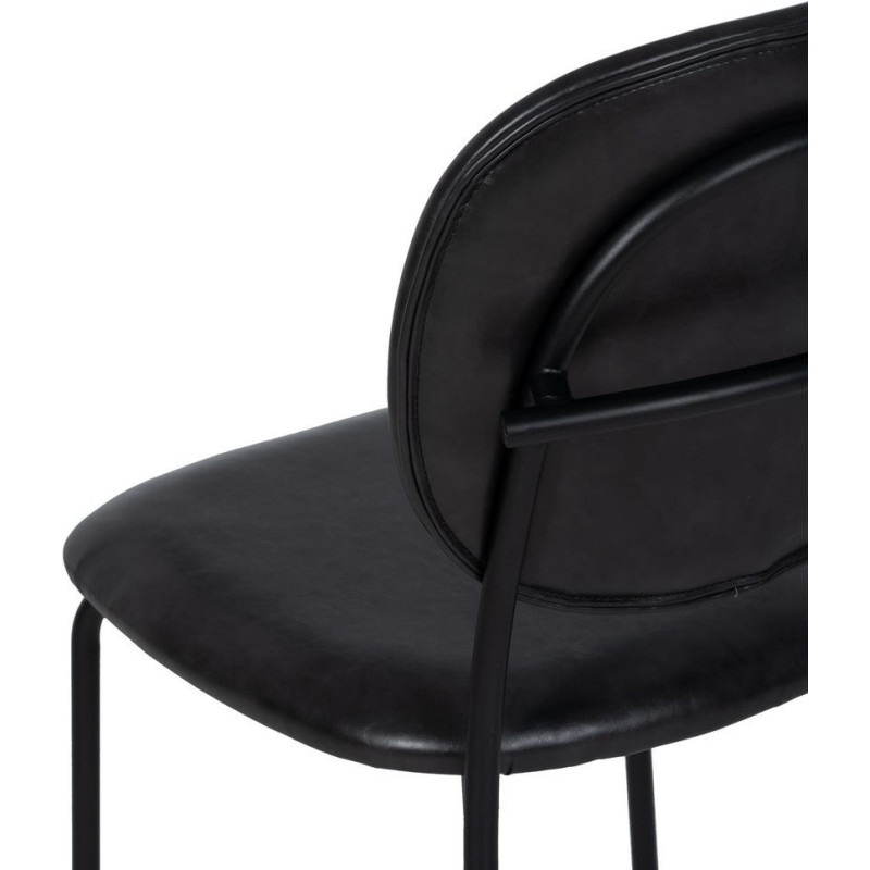 Chaise vintage chic en Polyuréthane Noir Métal Noir (Lot de 2) - 9