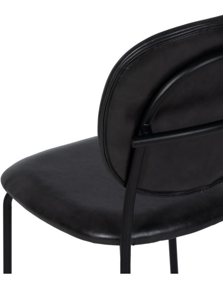 Chaise vintage chic en Polyuréthane Noir Métal Noir (Lot de 2) - 9