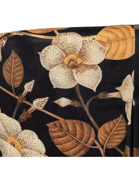 Chaise originale dos motif fleurs en Tissu Métal Noir Nerea (Lot de 4) - 12