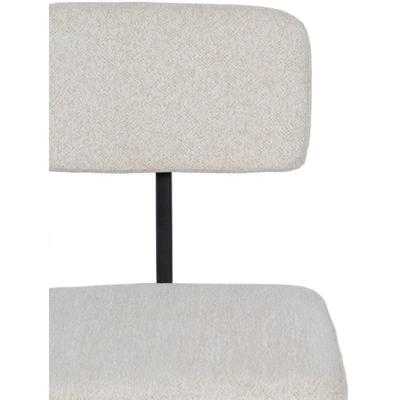 Chaise moderne bouclette en Tissu Blanc Bouclé Métal Noir Flavio (Lot de 4) - 4