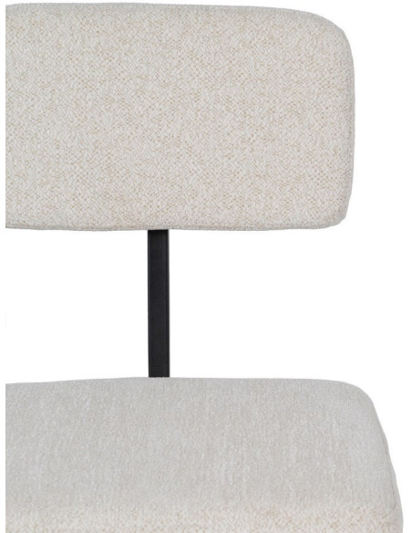 Chaise moderne bouclette en Tissu Blanc Bouclé Métal Noir Flavio (Lot de 4) - 4