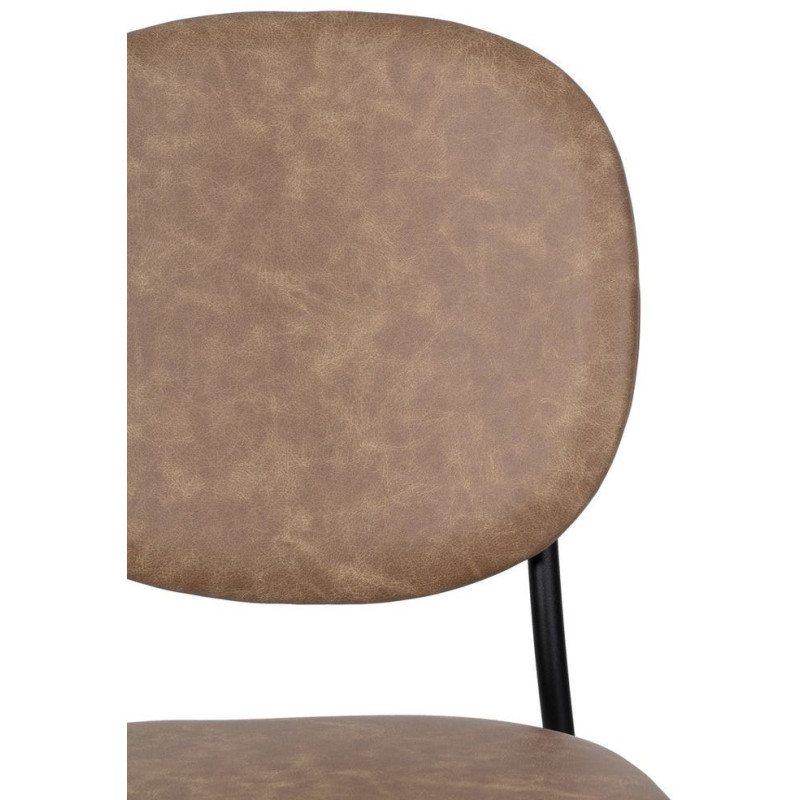 Chaise vintage chic en Polyuréthane Beige Métal Noir (Lot de 2) - 4