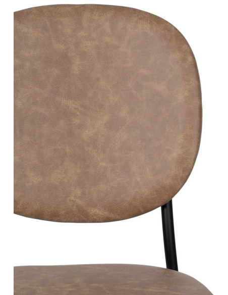 Chaise vintage chic en Polyuréthane Beige Métal Noir (Lot de 2) - 4