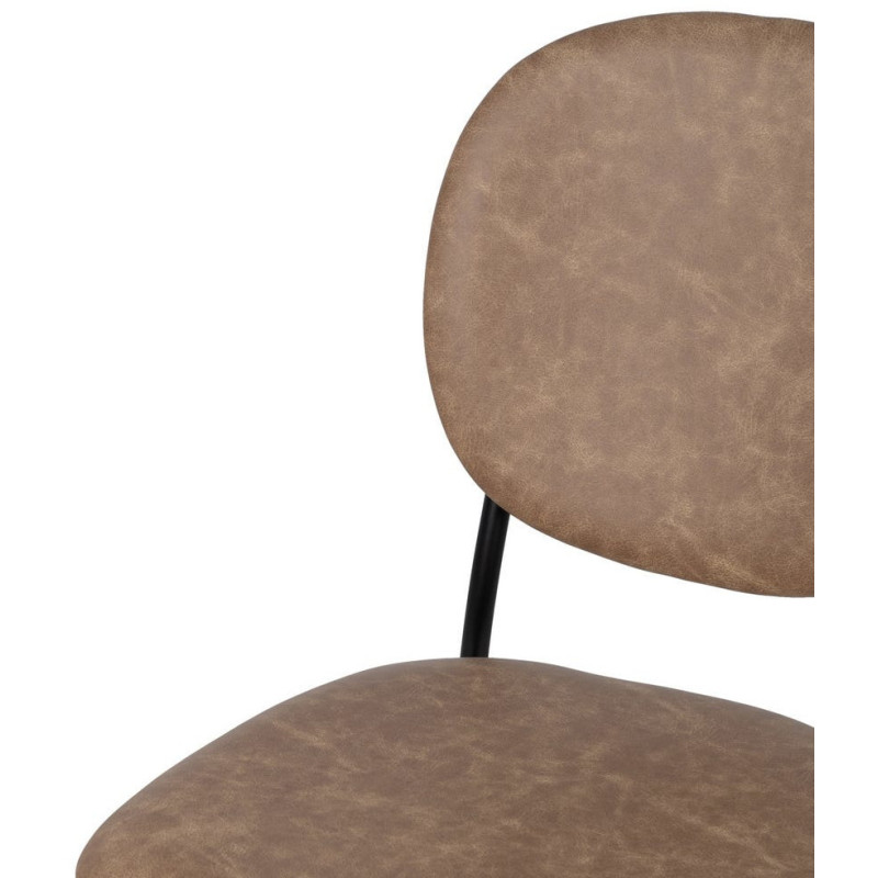 Chaise vintage chic en Polyuréthane Beige Métal Noir (Lot de 2) - 5