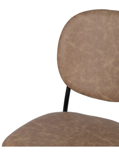 Chaise vintage chic en Polyuréthane Beige Métal Noir (Lot de 2) - 5