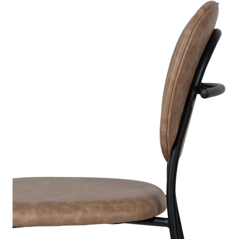 Chaise vintage chic en Polyuréthane Beige Métal Noir (Lot de 2) - 7