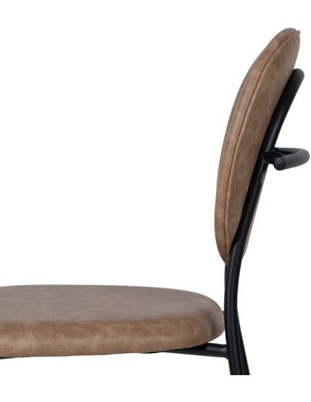 Chaise vintage chic en Polyuréthane Beige Métal Noir (Lot de 2) - 7