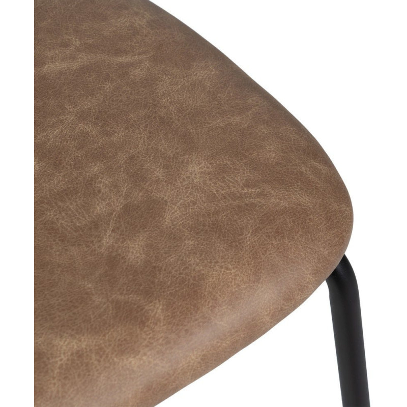 Chaise vintage chic en Polyuréthane Beige Métal Noir (Lot de 2) - 8