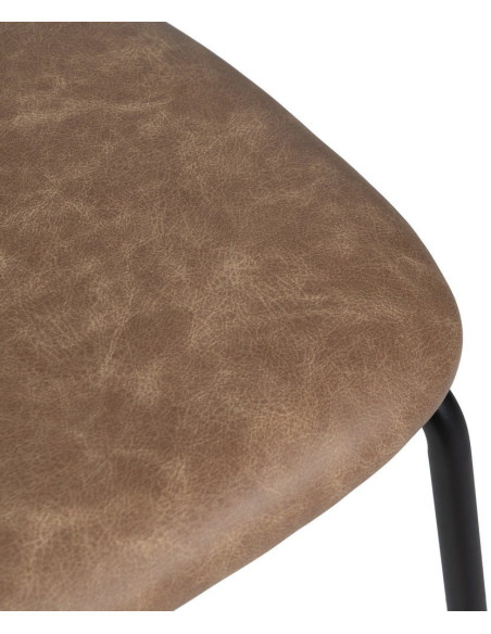 Chaise vintage chic en Polyuréthane Beige Métal Noir (Lot de 2) - 8