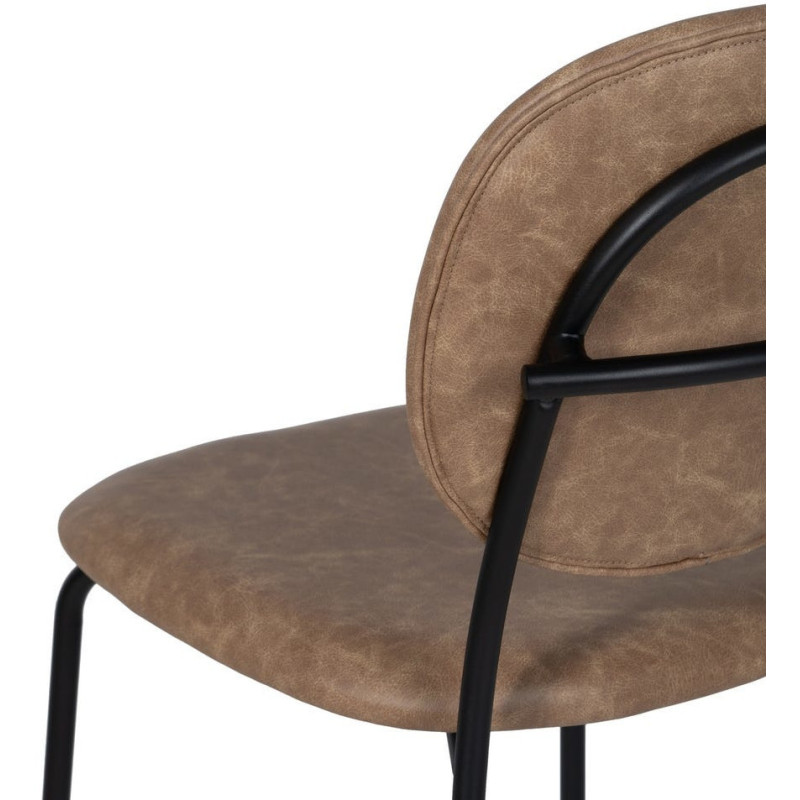 Chaise vintage chic en Polyuréthane Beige Métal Noir (Lot de 2) - 9