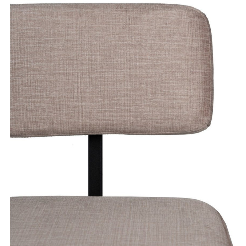 Tabouret de bar moderne en Tissu Beige Métal Noir Flavio (Lot de 4) - 4
