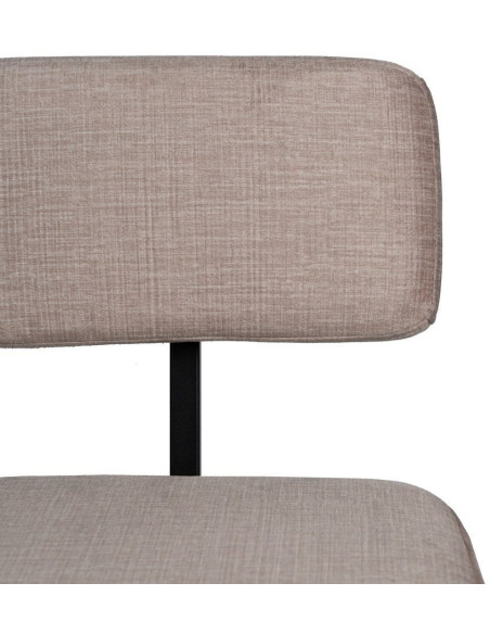 Tabouret de bar moderne en Tissu Beige Métal Noir Flavio (Lot de 4) - 4