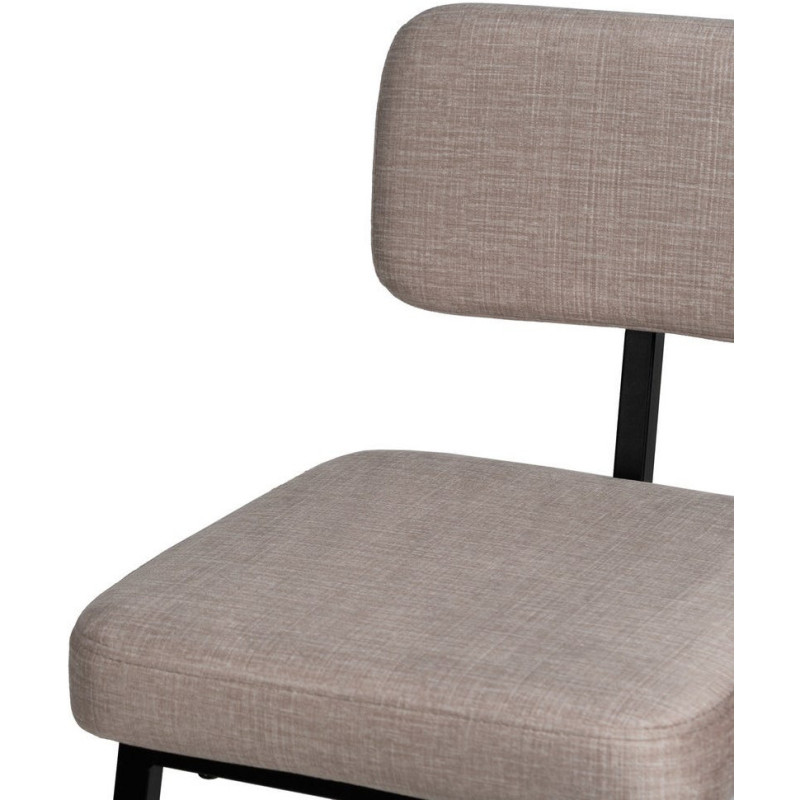 Tabouret de bar moderne en Tissu Beige Métal Noir Flavio (Lot de 4) - 5