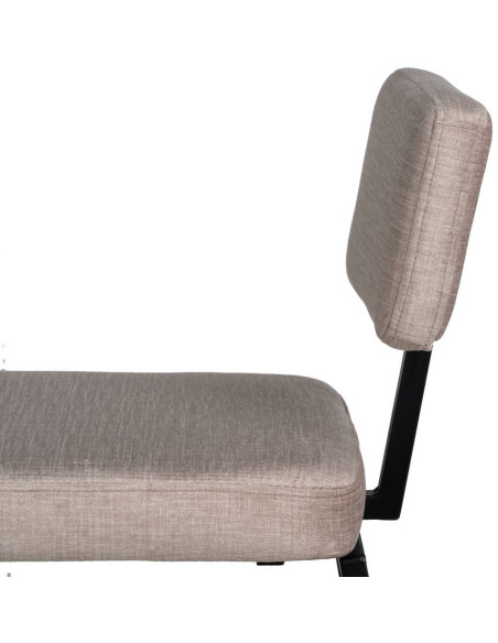Tabouret de bar moderne en Tissu Beige Métal Noir Flavio (Lot de 4) - 7