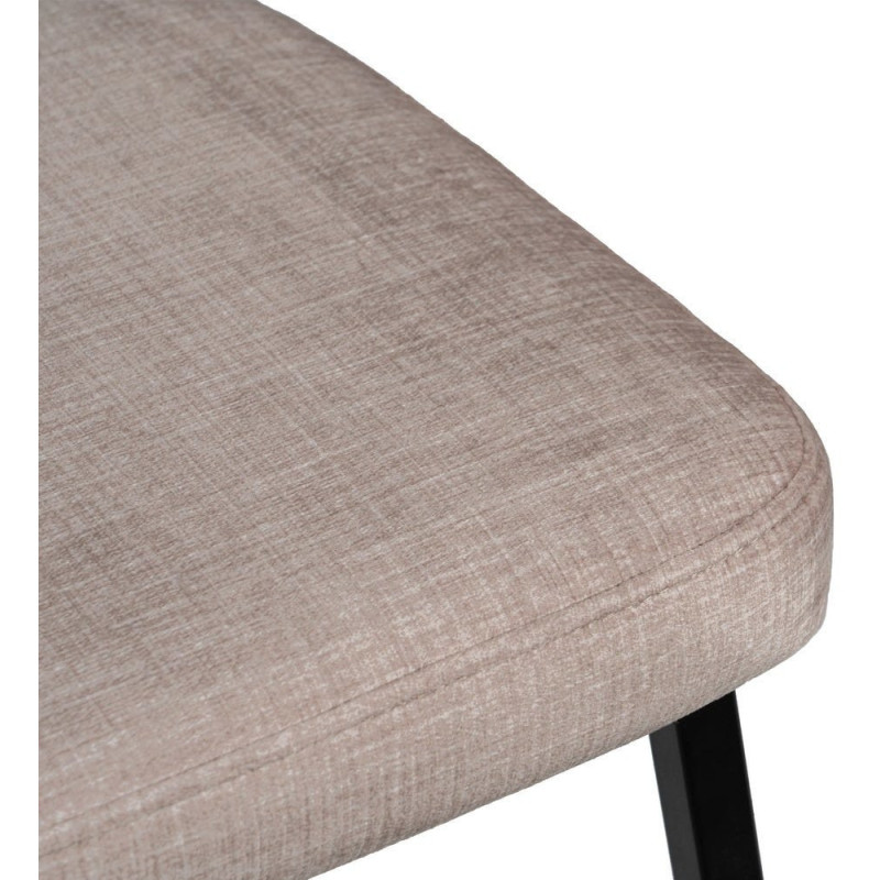 Tabouret de bar moderne en Tissu Beige Métal Noir Flavio (Lot de 4) - 8