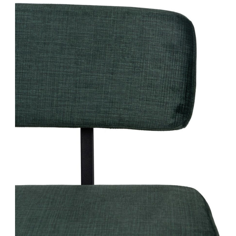 Tabouret de bar moderne en Tissu Vert Métal Noir Flavio (Lot de 4) - 4