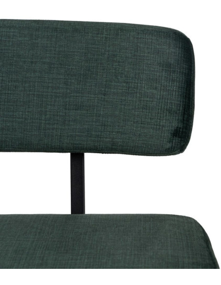 Tabouret de bar moderne en Tissu Vert Métal Noir Flavio (Lot de 4) - 4