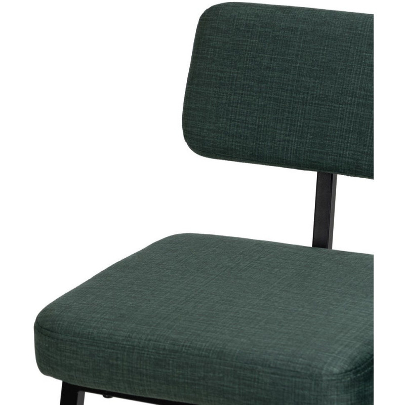 Tabouret de bar moderne en Tissu Vert Métal Noir Flavio (Lot de 4) - 5