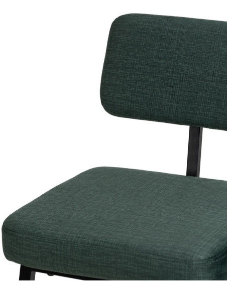 Tabouret de bar moderne en Tissu Vert Métal Noir Flavio (Lot de 4) - 5