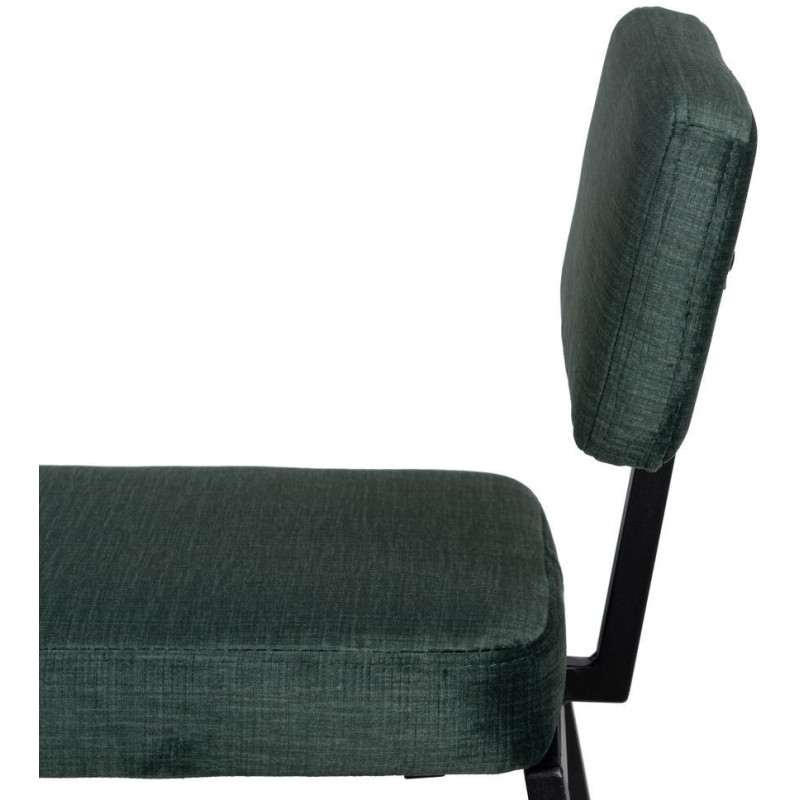 Tabouret de bar moderne en Tissu Vert Métal Noir Flavio (Lot de 4) - 7