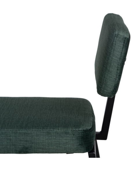Tabouret de bar moderne en Tissu Vert Métal Noir Flavio (Lot de 4) - 7