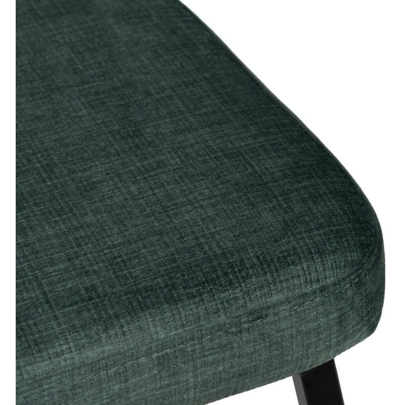 Tabouret de bar moderne en Tissu Vert Métal Noir Flavio (Lot de 4) - 8