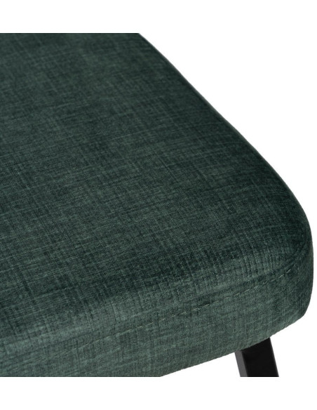 Tabouret de bar moderne en Tissu Vert Métal Noir Flavio (Lot de 4) - 8