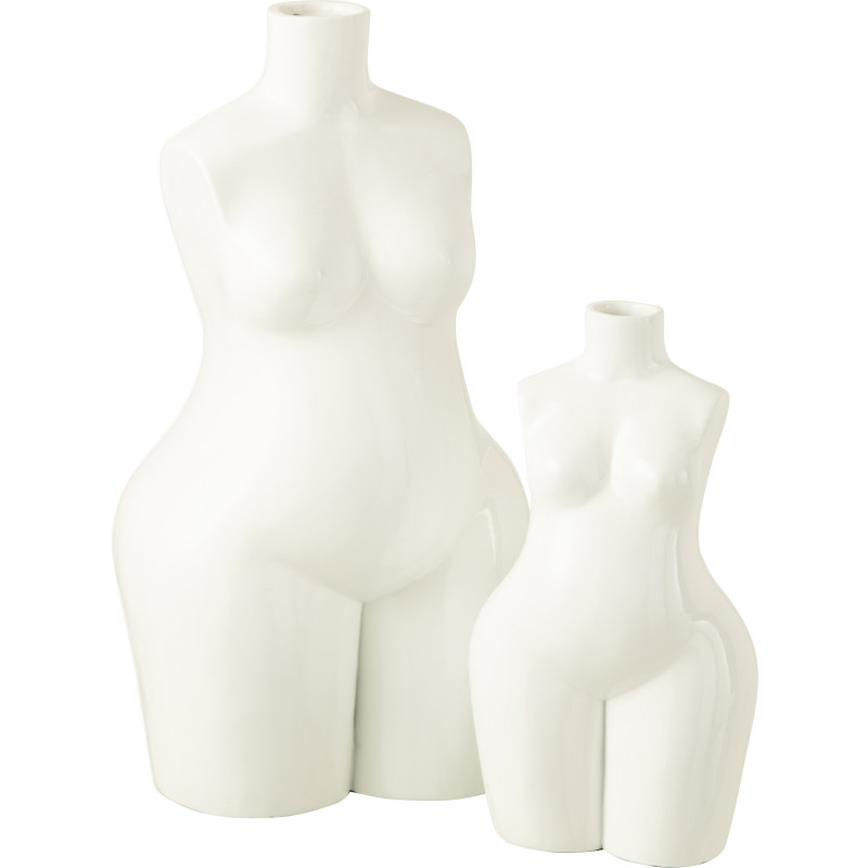 Vase Original XL Corps de femme Hauteur 47 cm en Résine Blanc Eleganti - 2