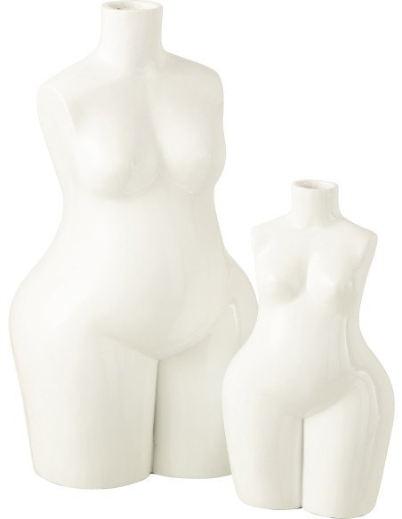 Vase Original XL Corps de femme Hauteur 47 cm en Résine Blanc Eleganti - 2