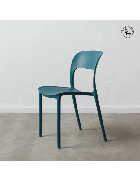 Chaise moderne design en Polypropylène Bleu Frida (Lot de 4) - 9